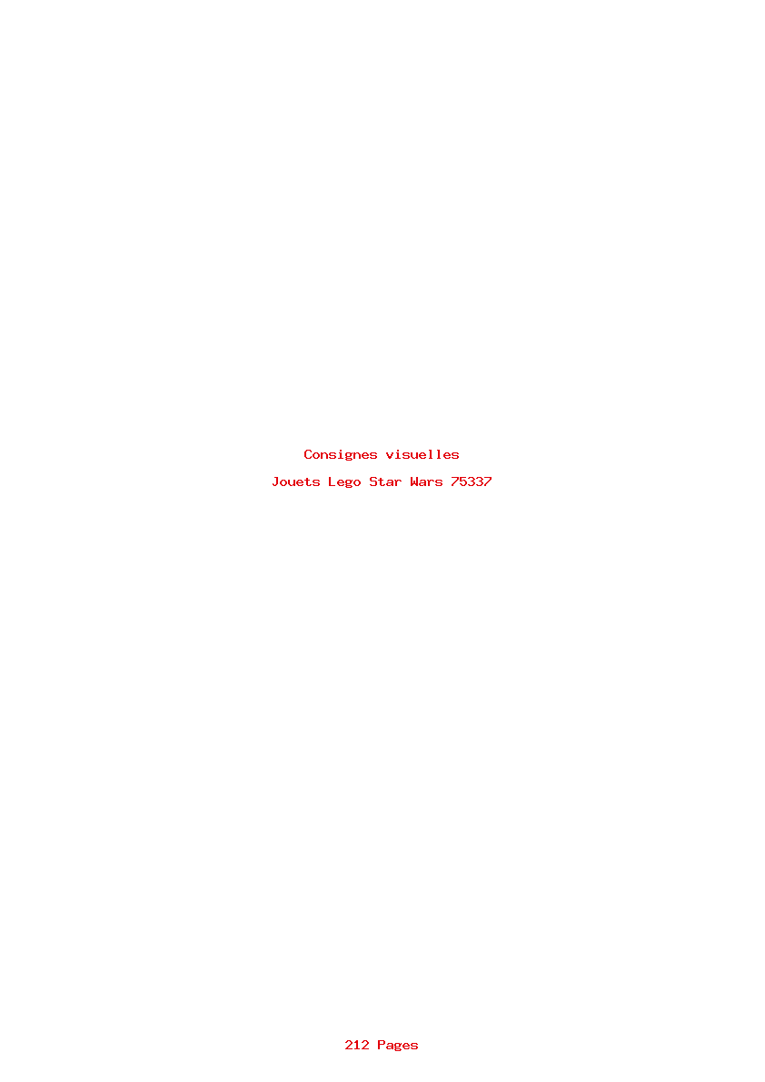 Page 1 de la notice Consignes visuelles Lego Star Wars 75337