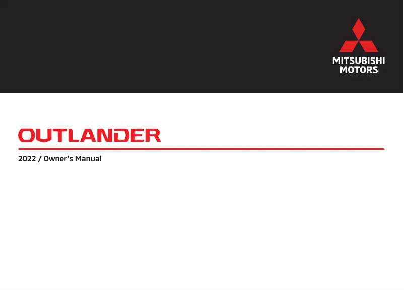 Page 1 de la notice Manuel utilisateur Mitsubishi Outlander (2022)