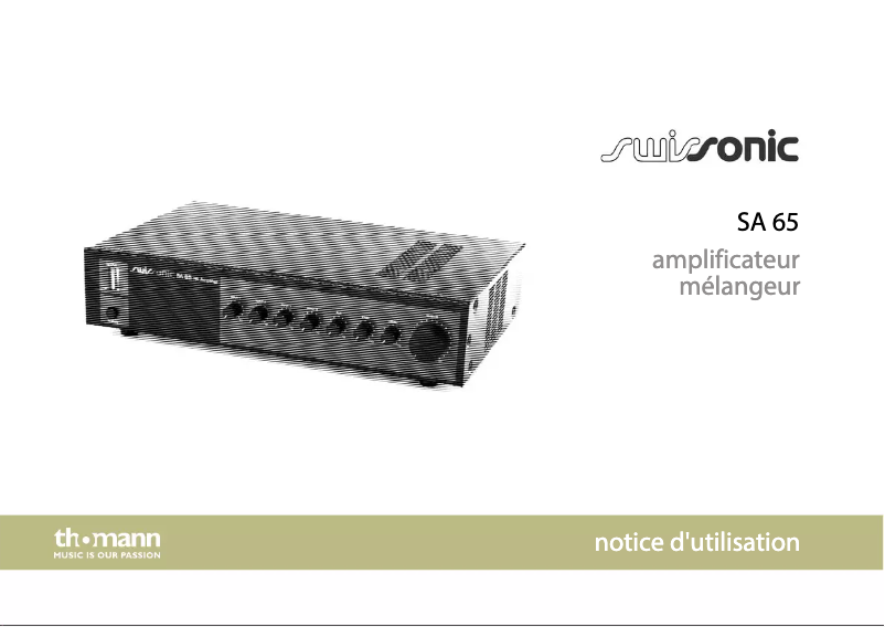 Page 1 of the manual User Manual Swissonic SA 65