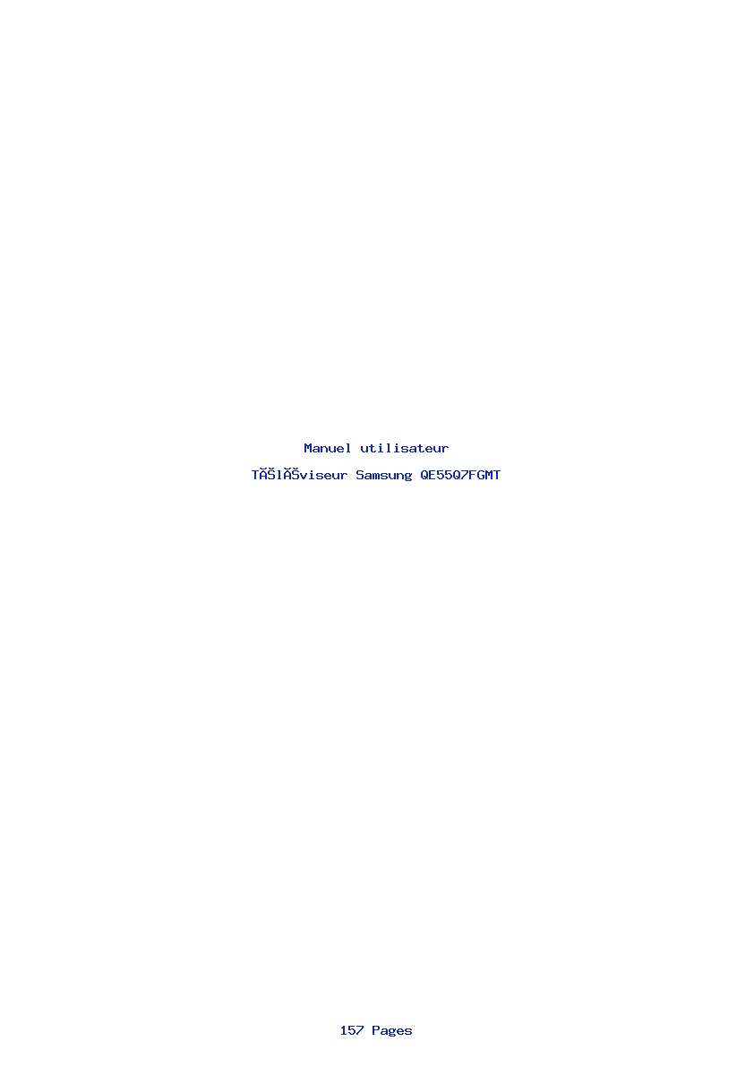 Page 1 de la notice Manuel utilisateur Samsung QE55Q7FGMT