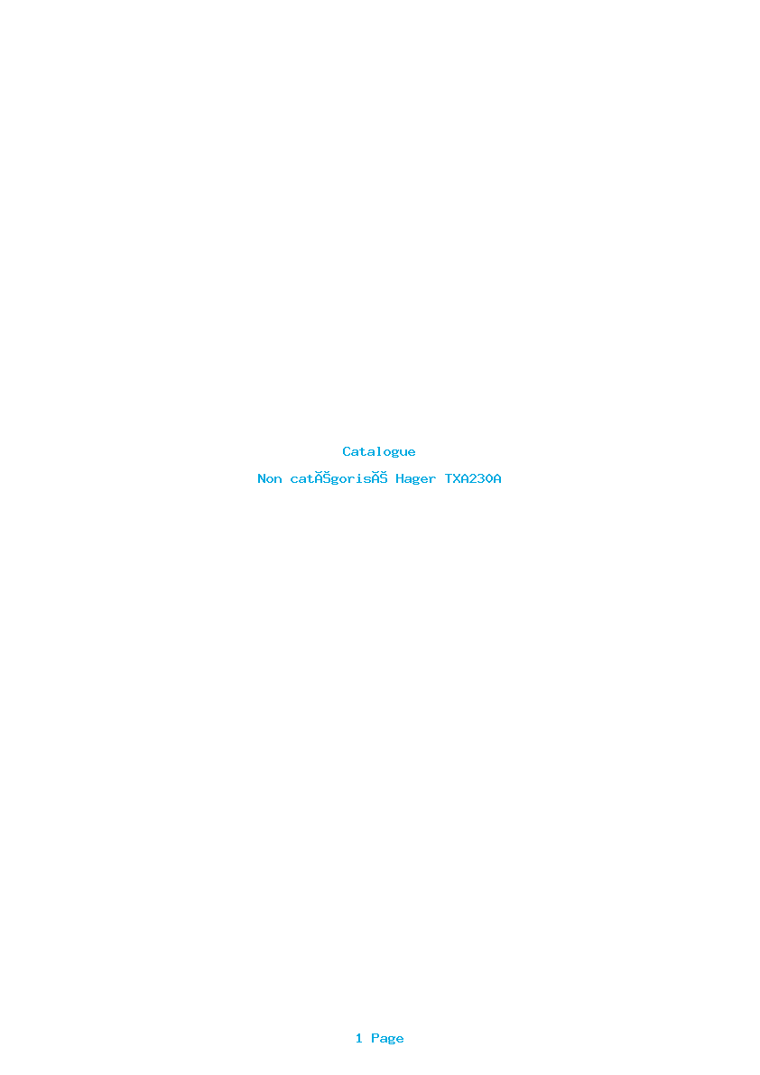 Image de la première page du manuel de l'appareil TXA230A