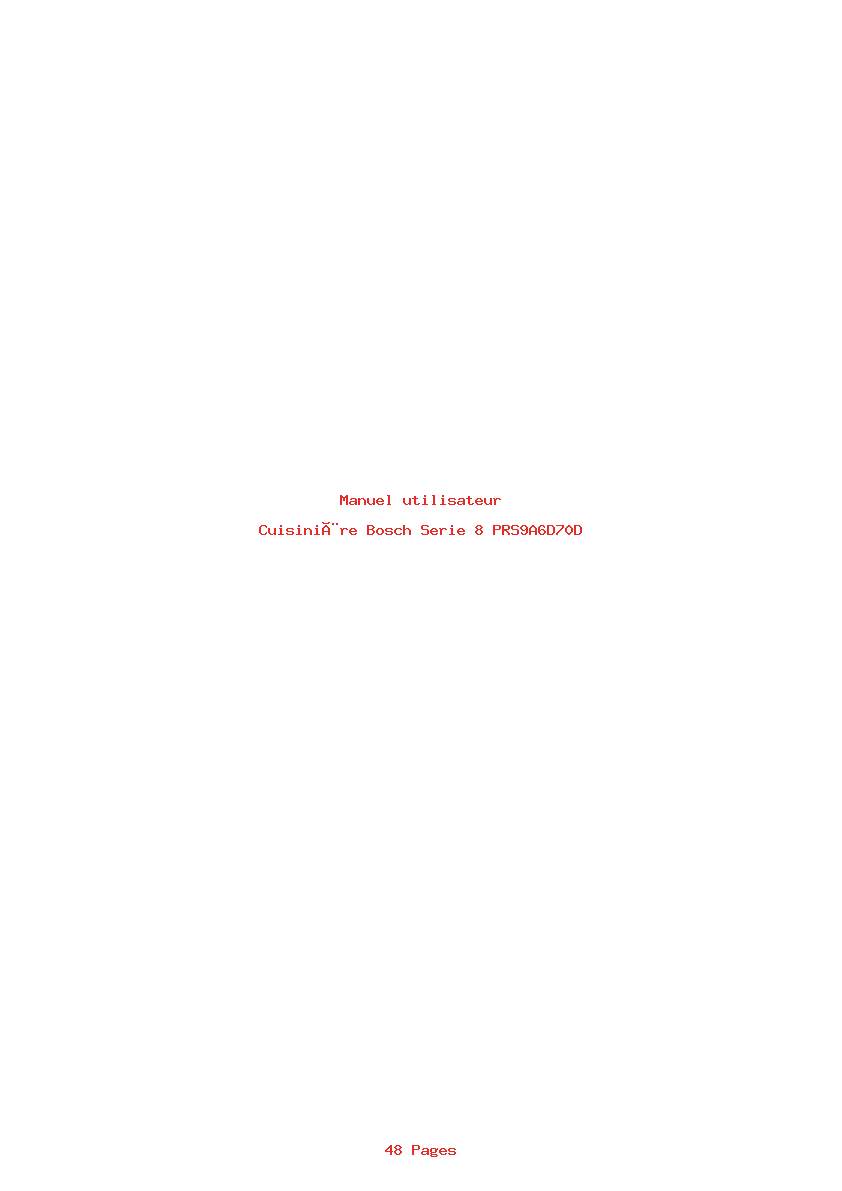 Page 1 de la notice Manuel utilisateur Bosch Serie 8 PRS9A6D70D