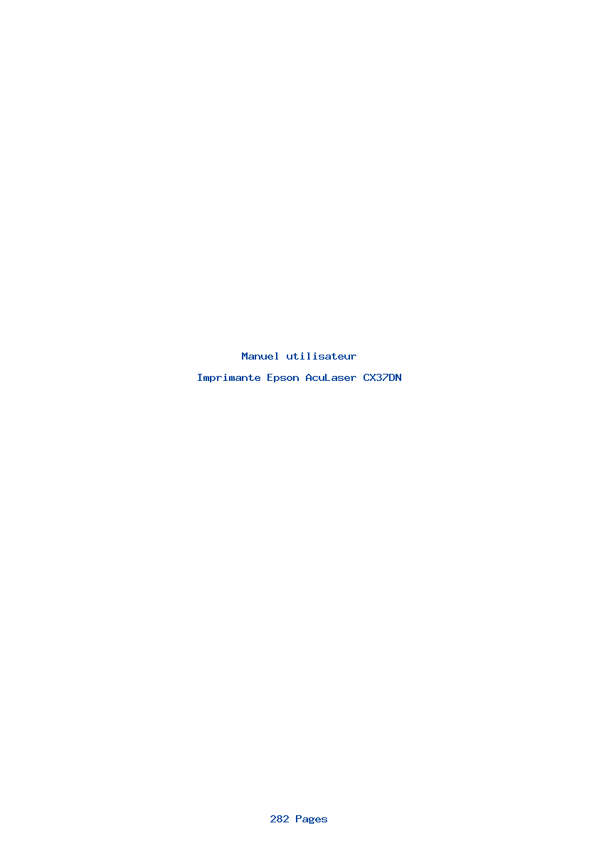Page 1 de la notice Manuel utilisateur Epson AcuLaser CX37DN