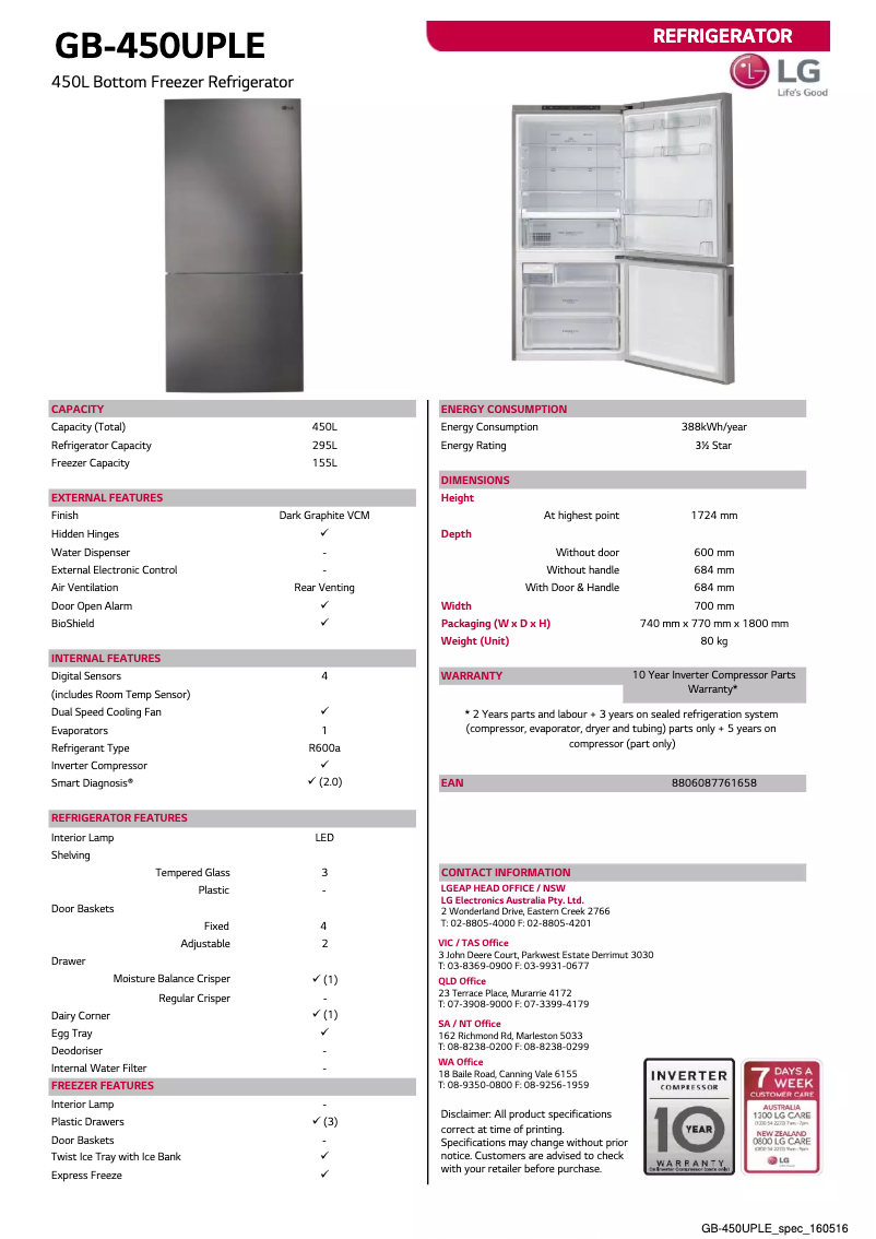 Image de la première page du manuel de l'appareil GB-450UPLE