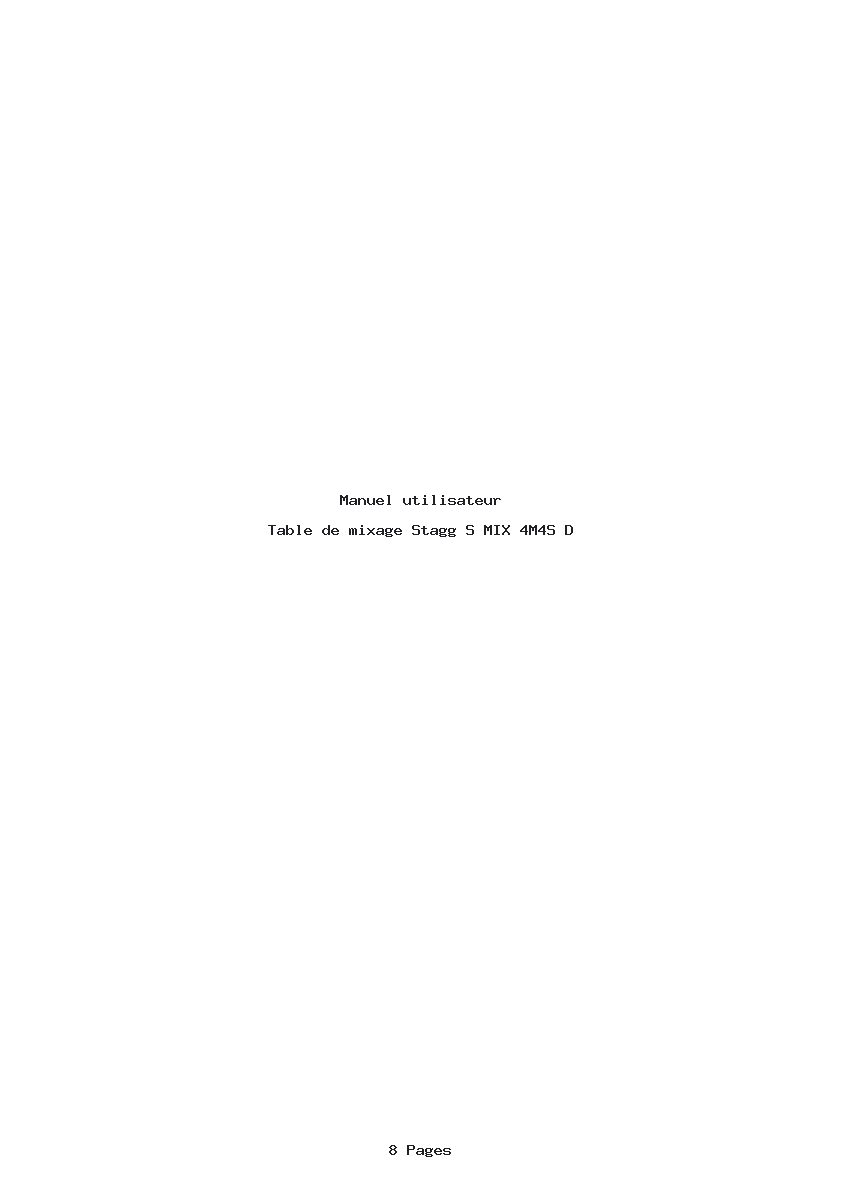 Page 1 de la notice Manuel utilisateur Stagg S MIX 4M4S D