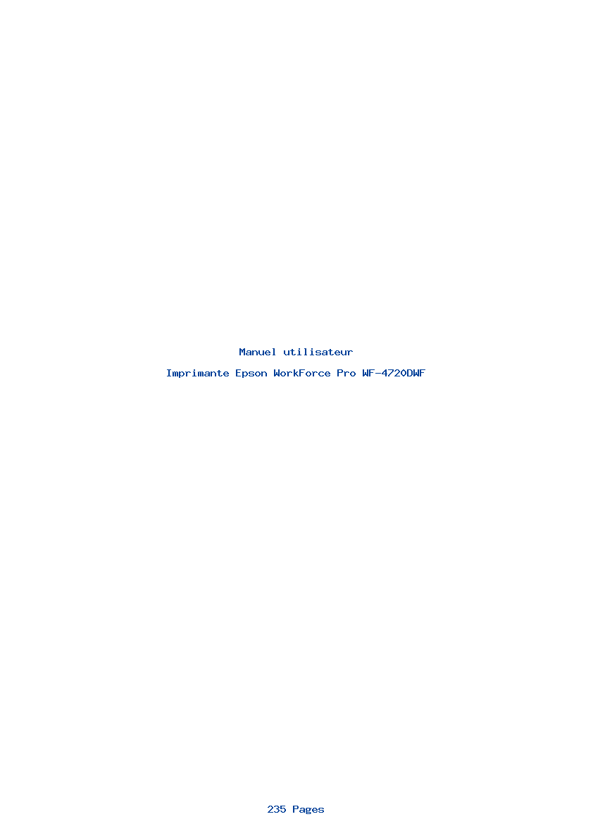 Page 1 de la notice Manuel utilisateur Epson WorkForce Pro WF-4720DWF