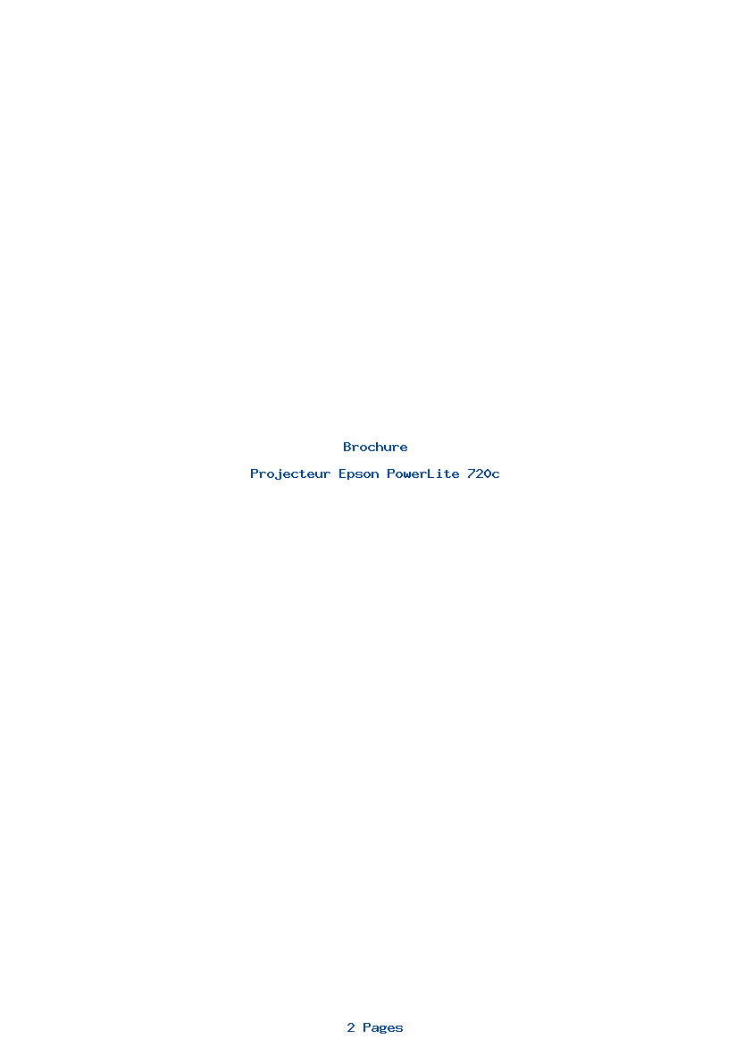 Page 1 de la notice Brochure Epson PowerLite 720c