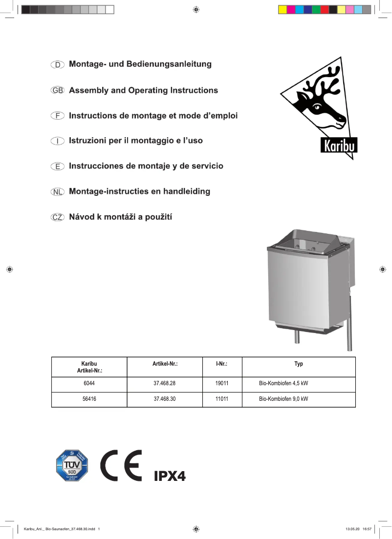 Page 1 de la notice Manuel utilisateur Karibu Sodin