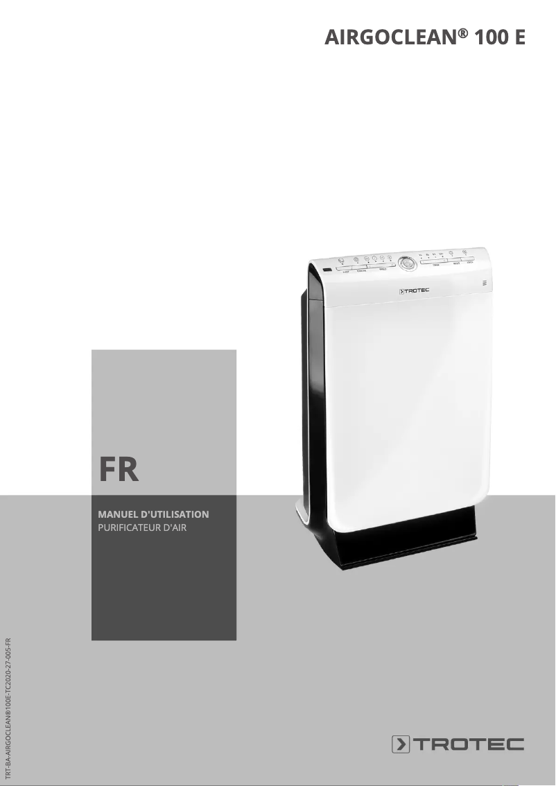 Page 1 de la notice Manuel utilisateur Trotec AirgoClean 100 E
