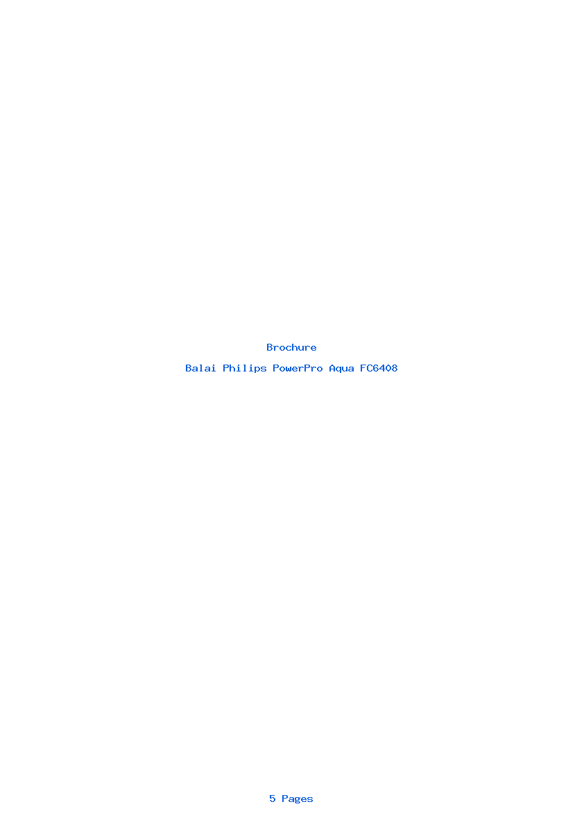 Page 1 de la notice Brochure Philips PowerPro Aqua FC6408
