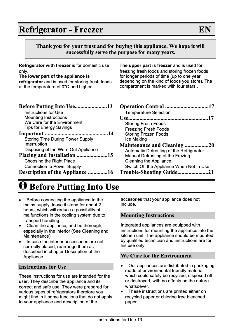 Page 1 de la notice Manuel utilisateur Gorenje RFI4275W