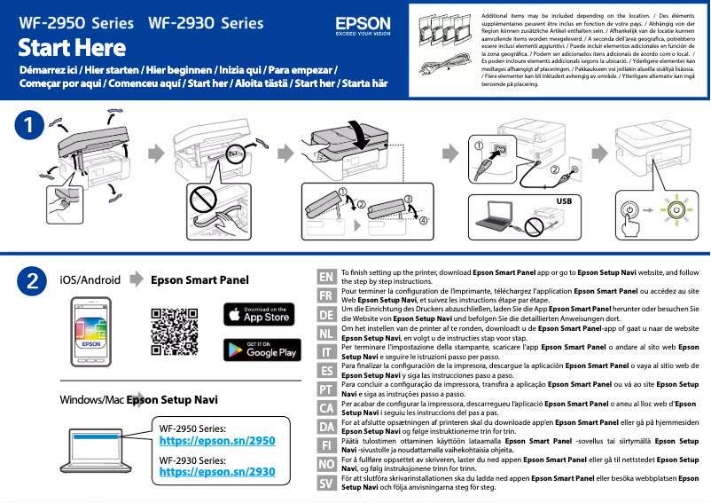 Página 1 del manual Guía de instalación Epson WorkForce WF-2930DWF