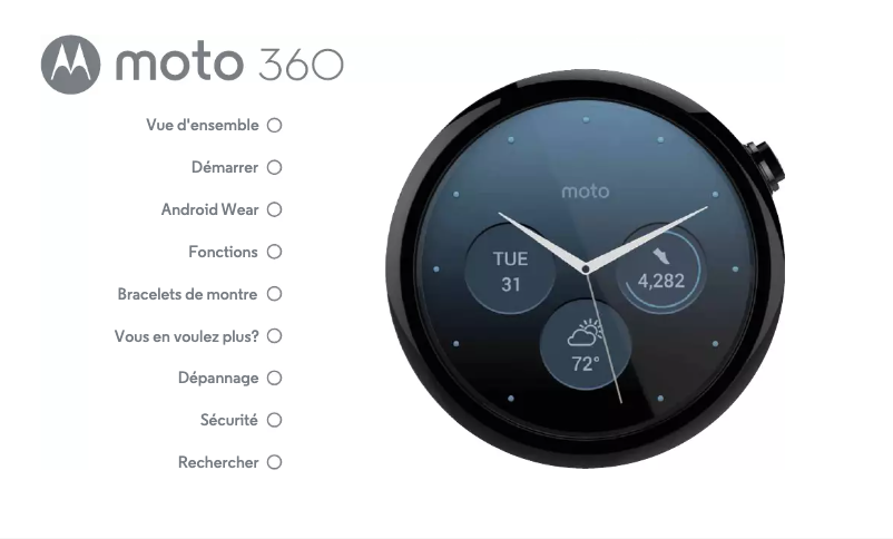 Page 1 de la notice Manuel utilisateur Motorola Moto 360 Sport