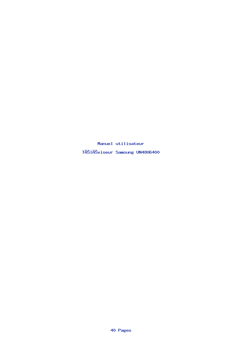 Image de la première page du manuel de l'appareil UN48H6400