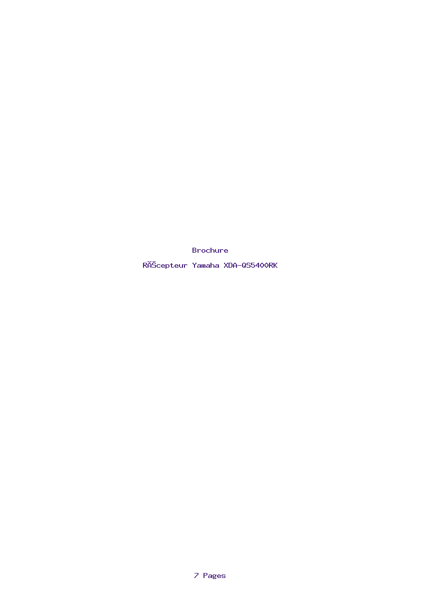 Page 1 de la notice Brochure Yamaha XDA-QS5400RK