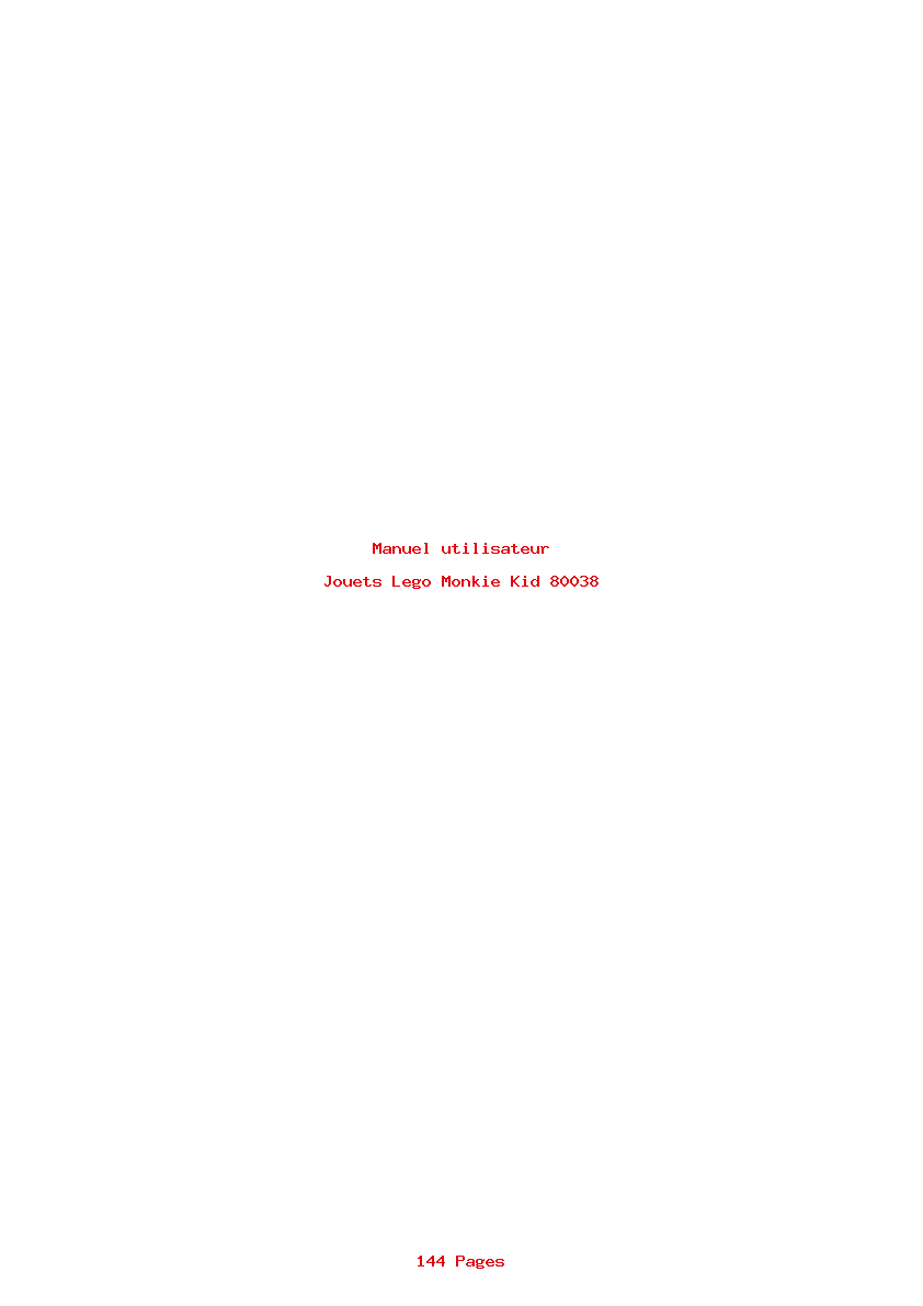 Page 1 de la notice Manuel utilisateur Lego Monkie Kid 80038
