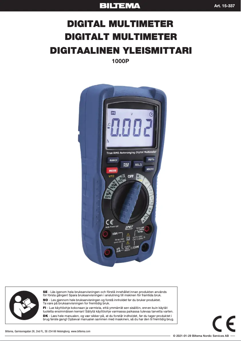 Page 1 of the manual User Manual Biltema 15-337