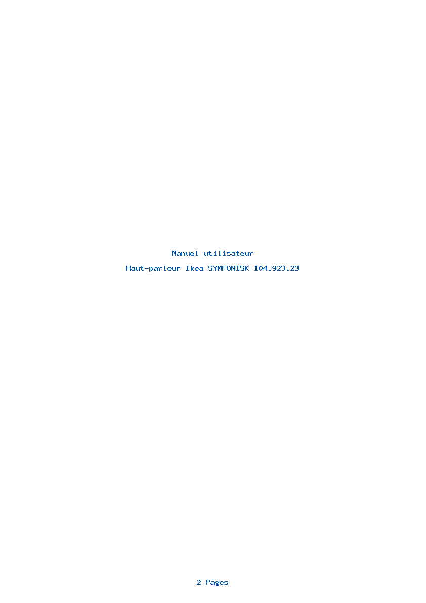 Page 1 de la notice Manuel utilisateur Ikea SYMFONISK 104.923.23