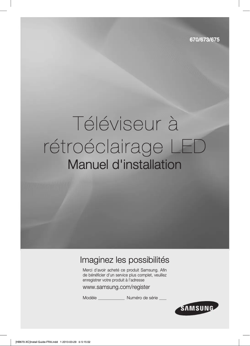 Page 1 de la notice Manuel utilisateur Samsung HG46EB670FW