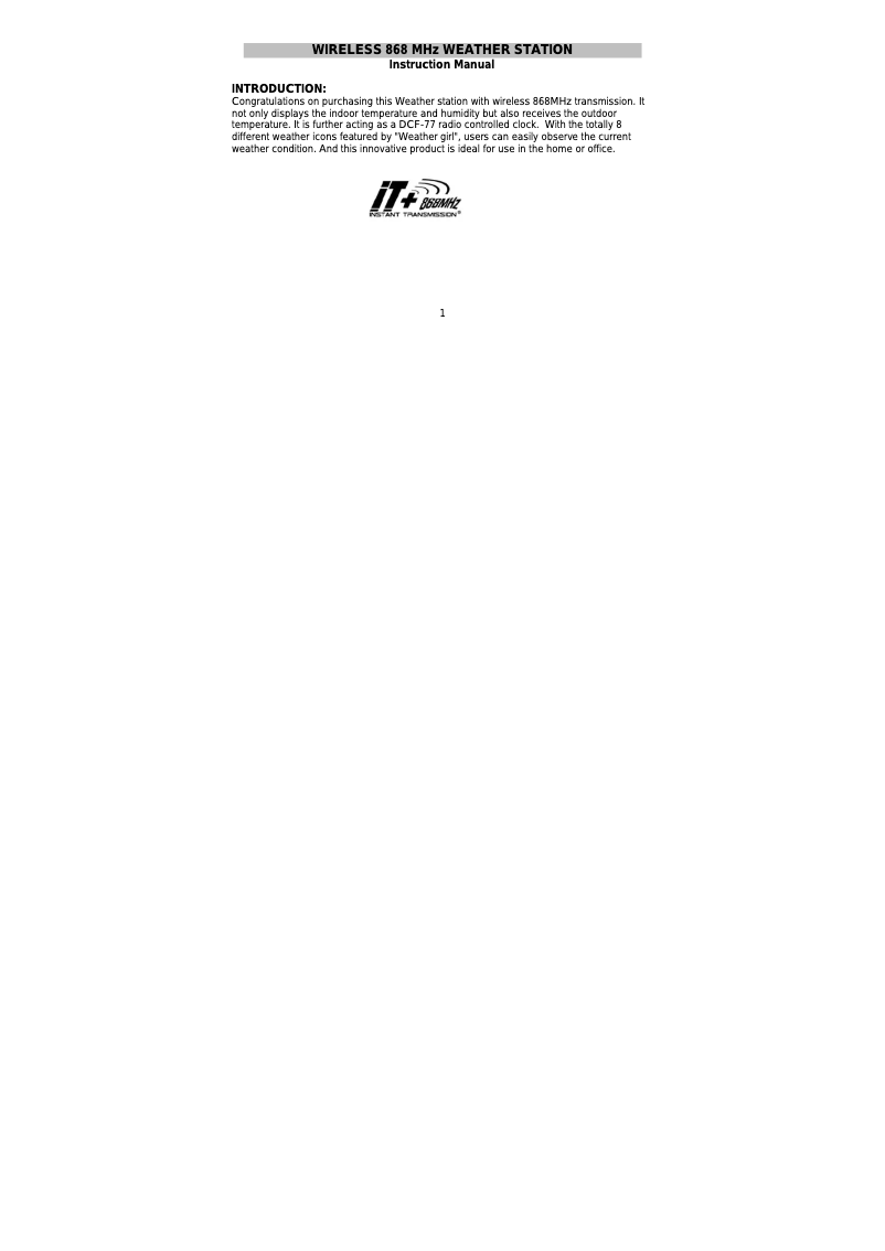 Página 1 del manual Manual de usuario Techno Line WS 9723 IT