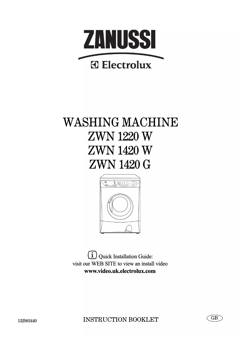 Page 1 de la notice Manuel utilisateur Zanussi-Electrolux ZWN 1220 W