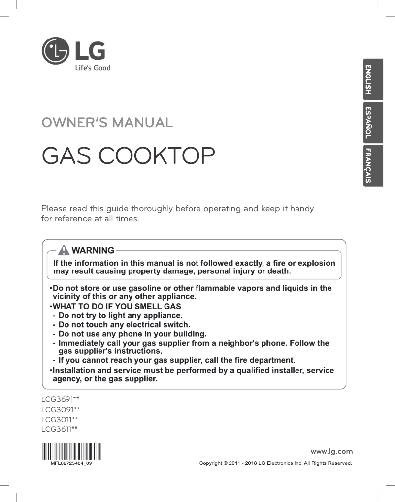 Page 1 de la notice Manuel utilisateur LG LCG3611BD