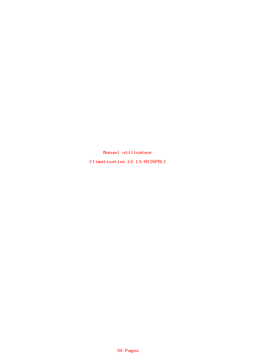 Page 1 de la notice Manuel utilisateur LG LS-H126PBL1