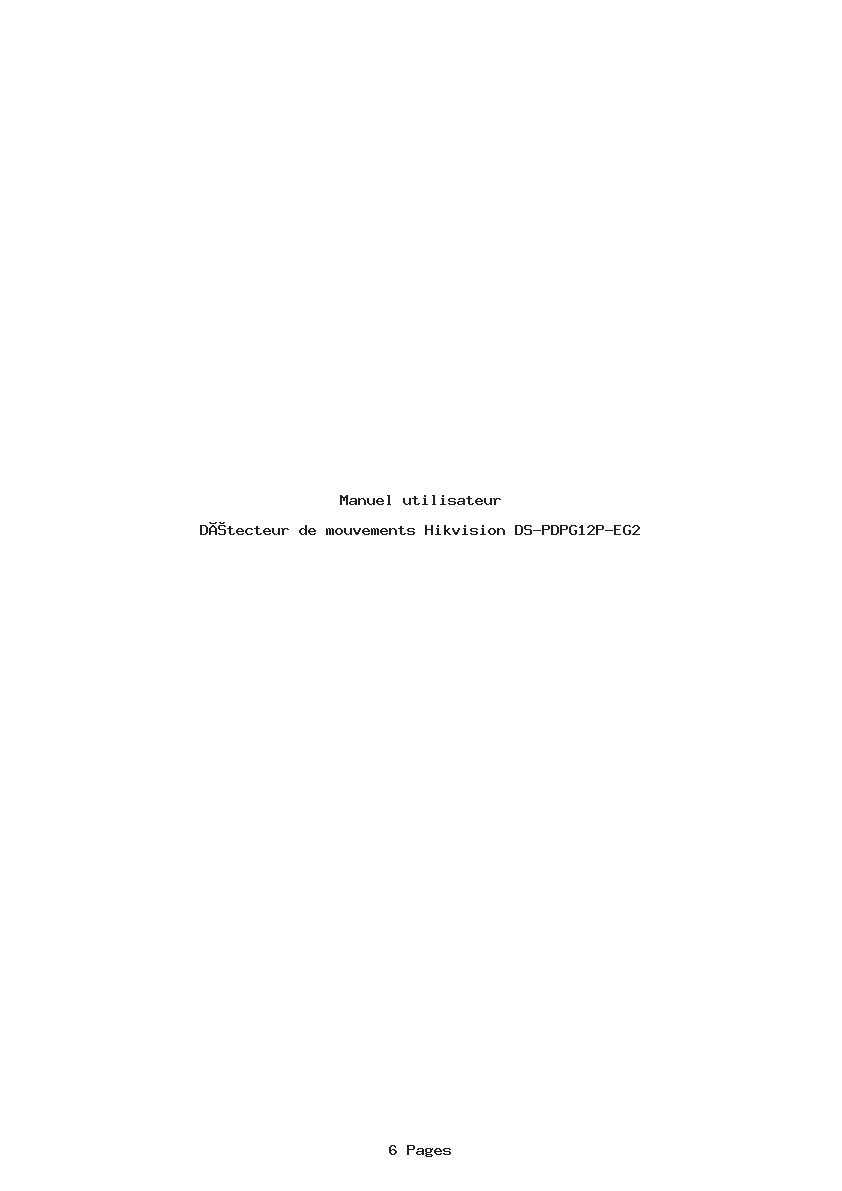 Page 1 de la notice Manuel utilisateur Hikvision DS-PDPG12P-EG2