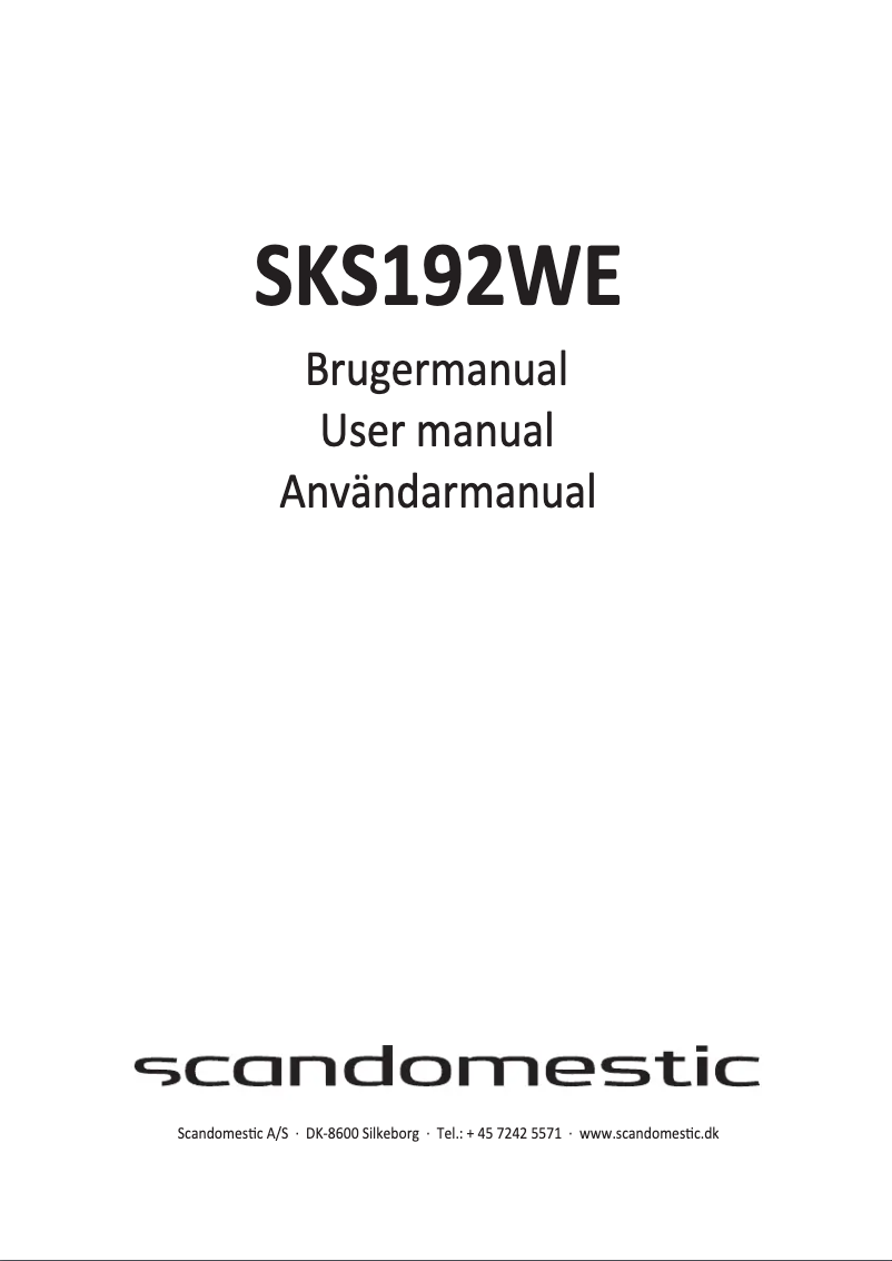 Page 1 of the manual User Manual Scandomestic SKS 192 W