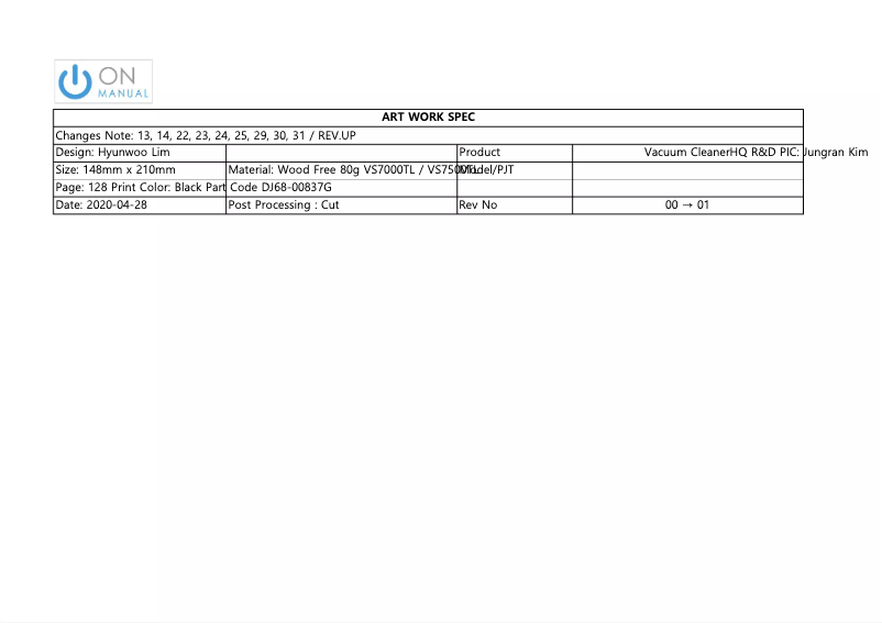 Página 1 del manual Manual de usuario Samsung VS20T7536T5