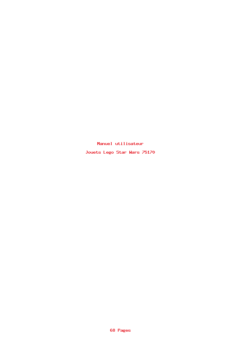 Page 1 de la notice Manuel utilisateur Lego Star Wars 75170