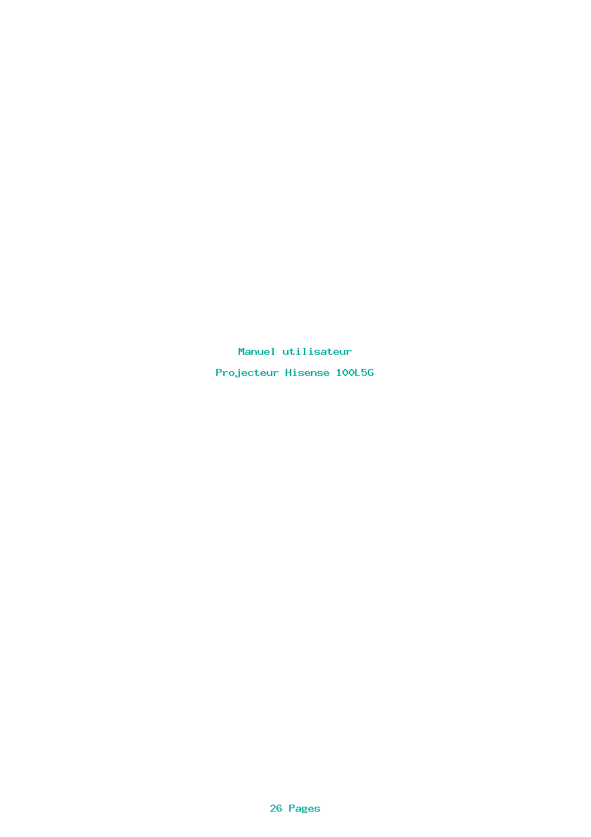 Page 1 de la notice Manuel utilisateur Hisense 100L5G
