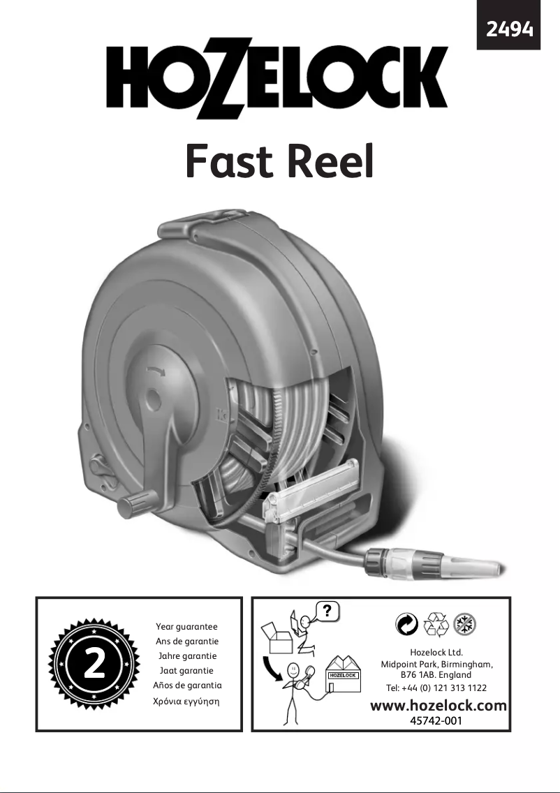 Page 1 de la notice Instructions / montage Hozelock Fast Reel 2494