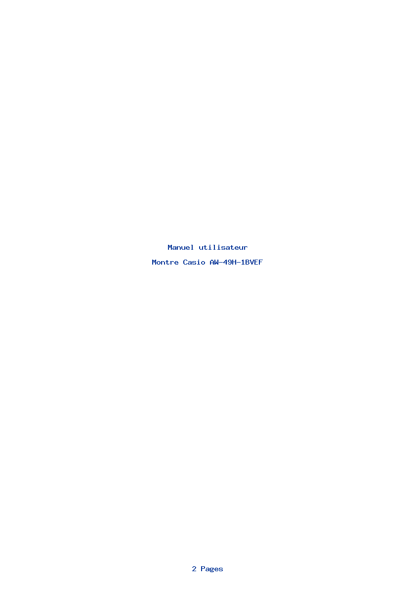 Page 1 de la notice Manuel utilisateur Casio AW-49H-1BVEF