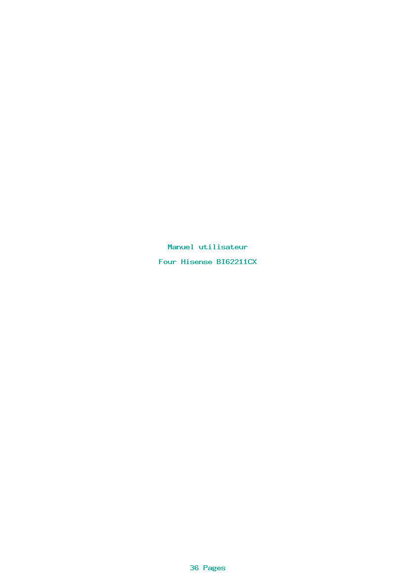Page 1 de la notice Manuel utilisateur Hisense BI62211CX
