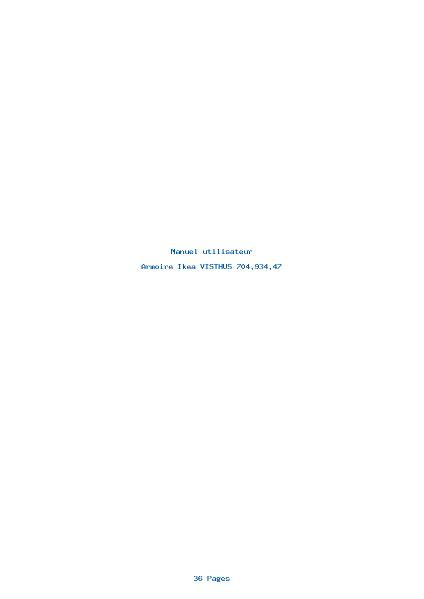 Page 1 de la notice Manuel utilisateur Ikea VISTHUS 704.934.47