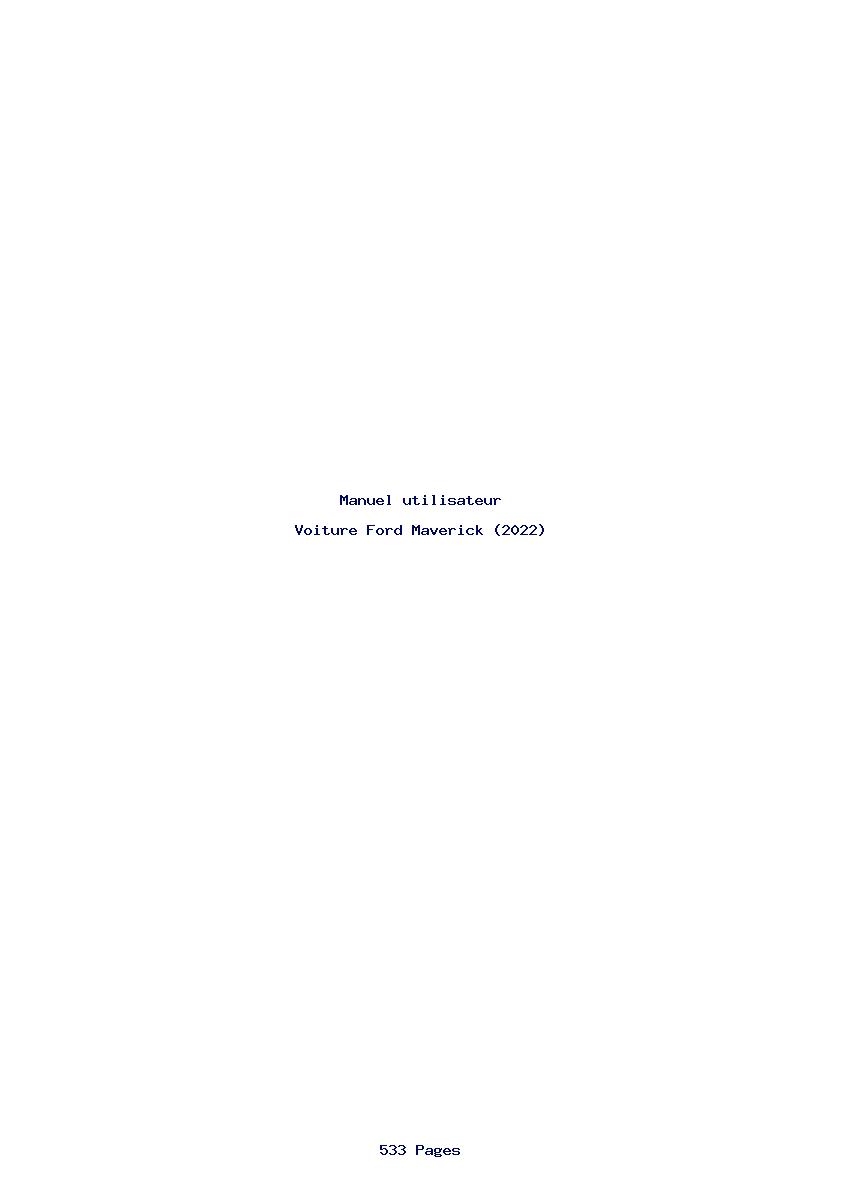 Page 1 de la notice Manuel utilisateur Ford Maverick (2022)