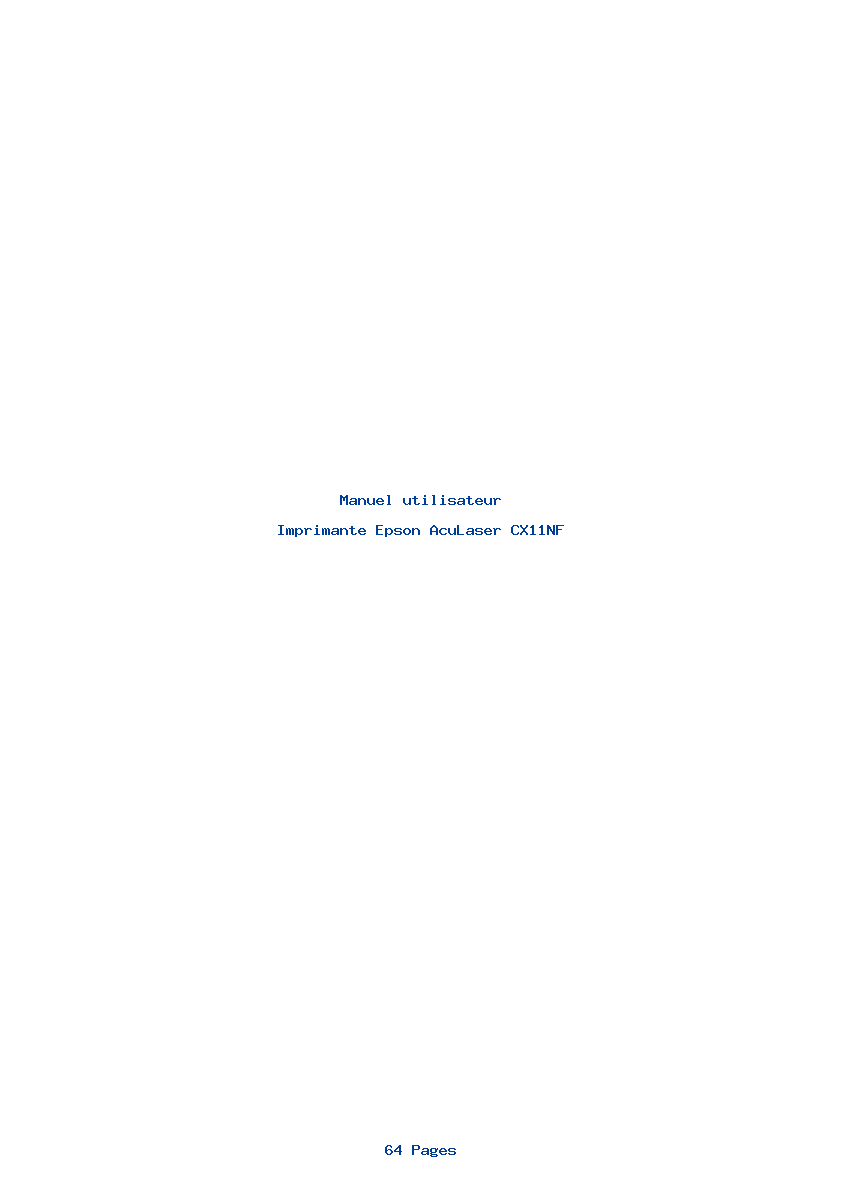 Page 1 de la notice Manuel utilisateur Epson AcuLaser CX11NF