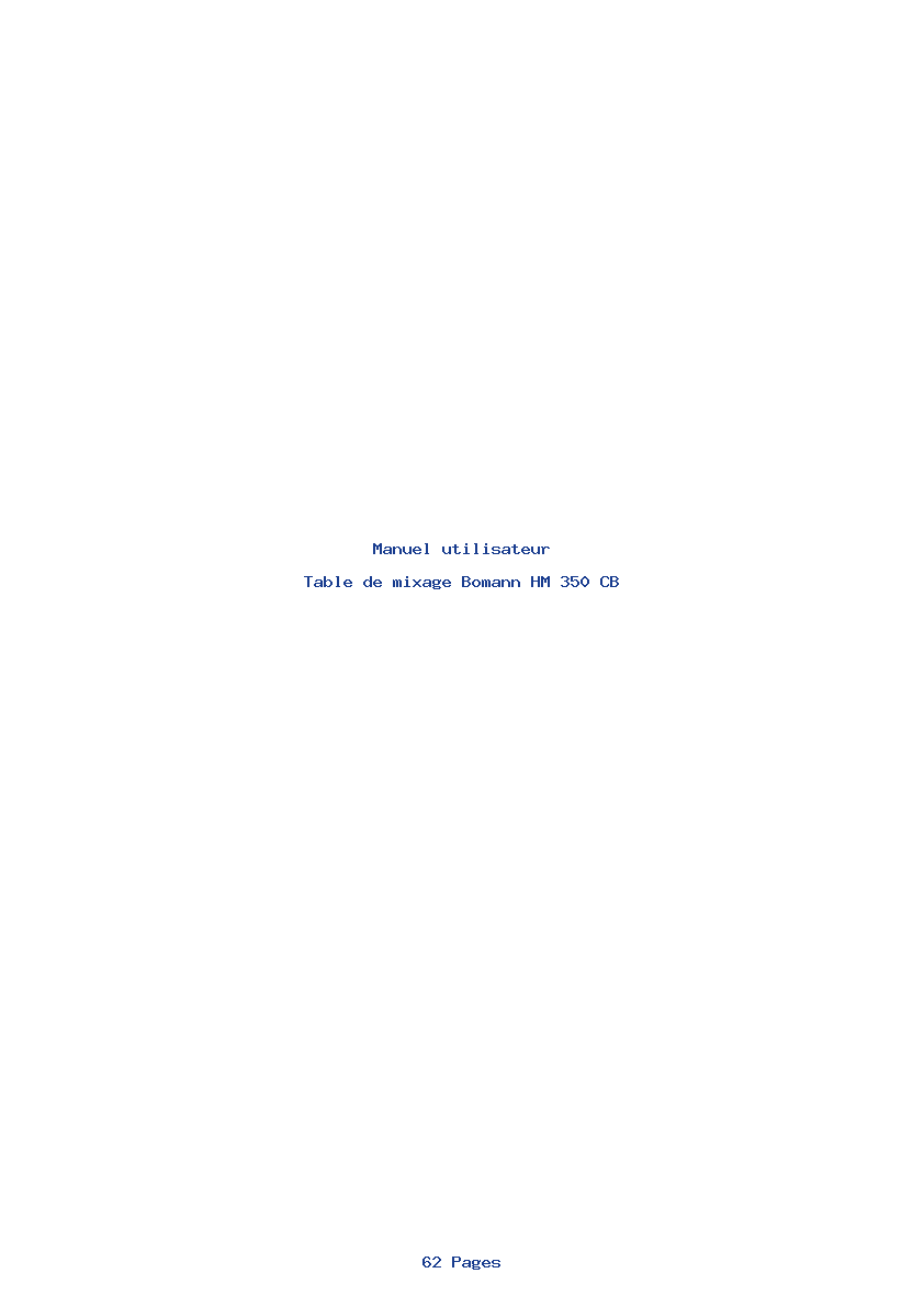 Page 1 de la notice Manuel utilisateur Bomann HM 350 CB