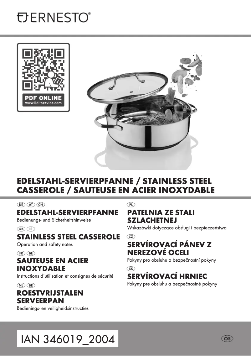 Page 1 de la notice Manuel utilisateur Ernesto HG06433