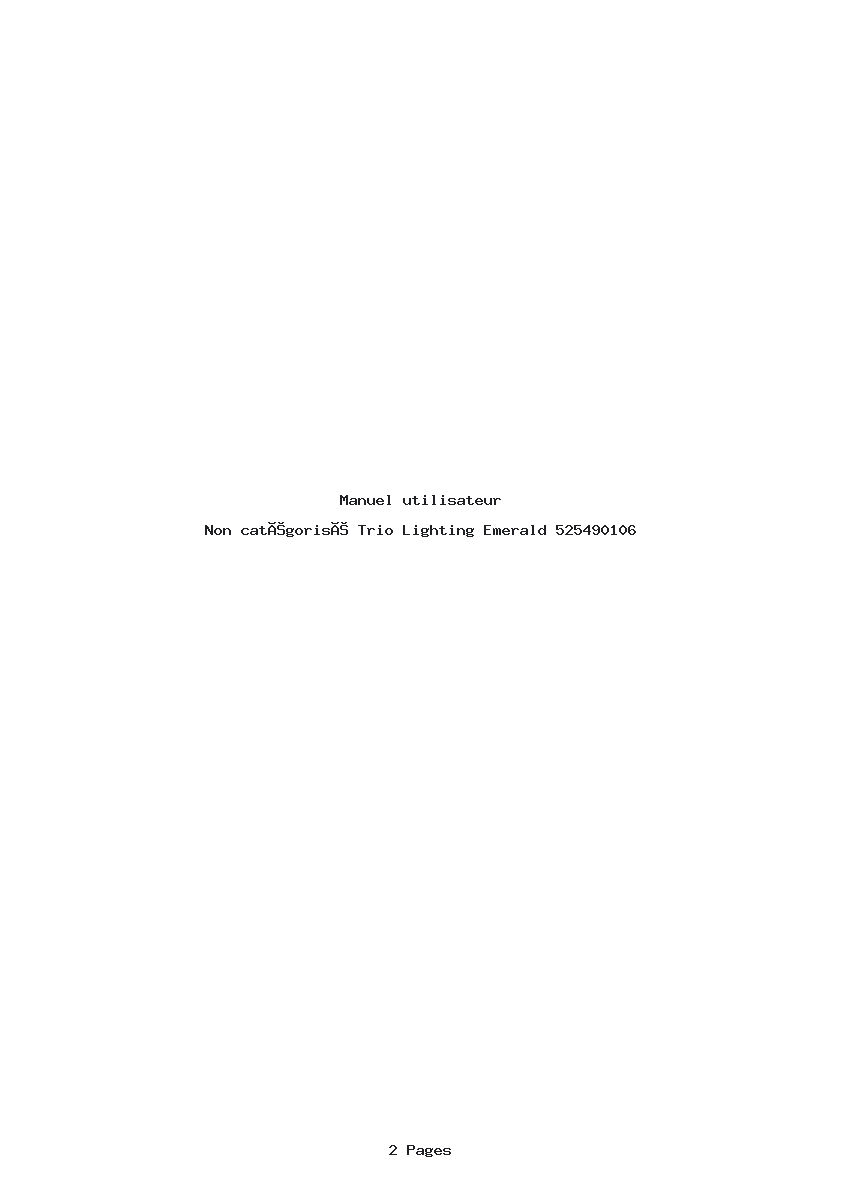 Page 1 de la notice Manuel utilisateur Trio Lighting Emerald 525490106