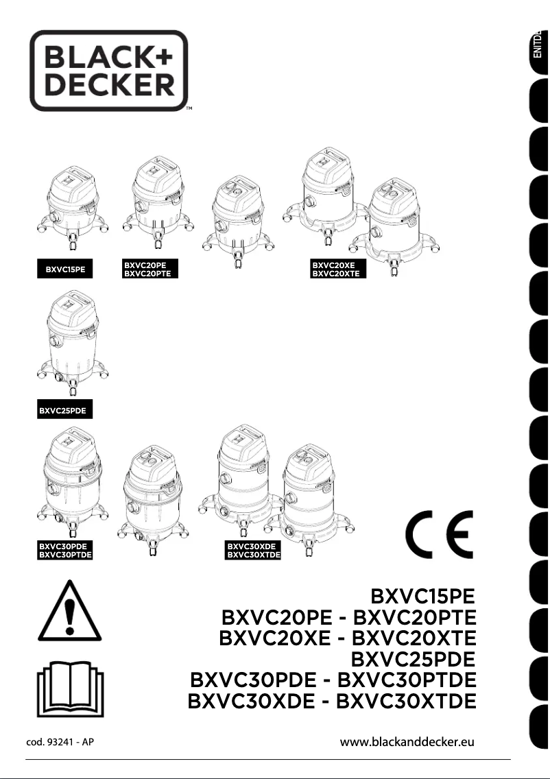 Page n°1 - Manuel utilisateur Black & Decker BXVC20PTE