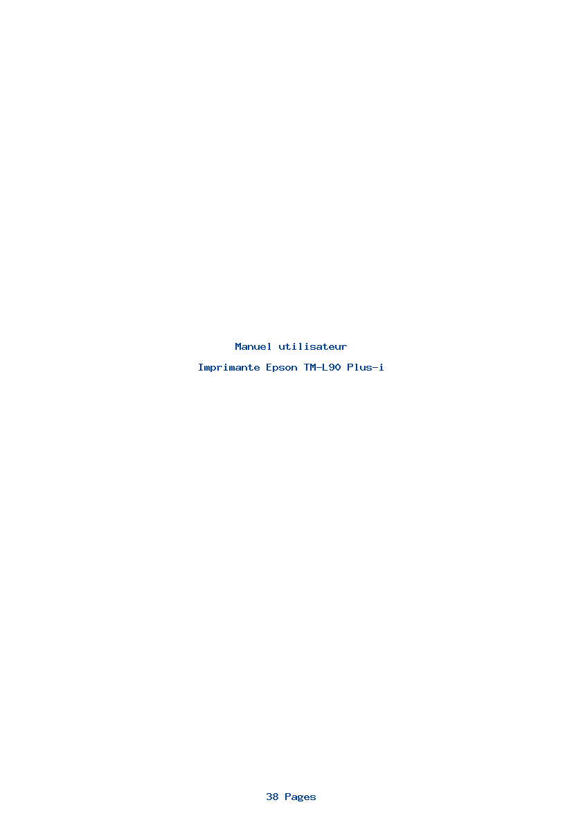 Page 1 de la notice Manuel utilisateur Epson TM-L90 Plus-i
