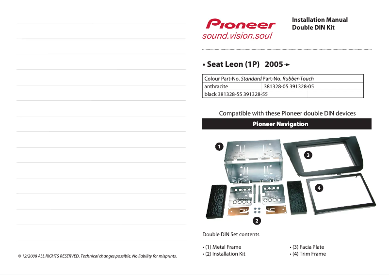 Page 1 de la notice Manuel utilisateur Pioneer 391328-05