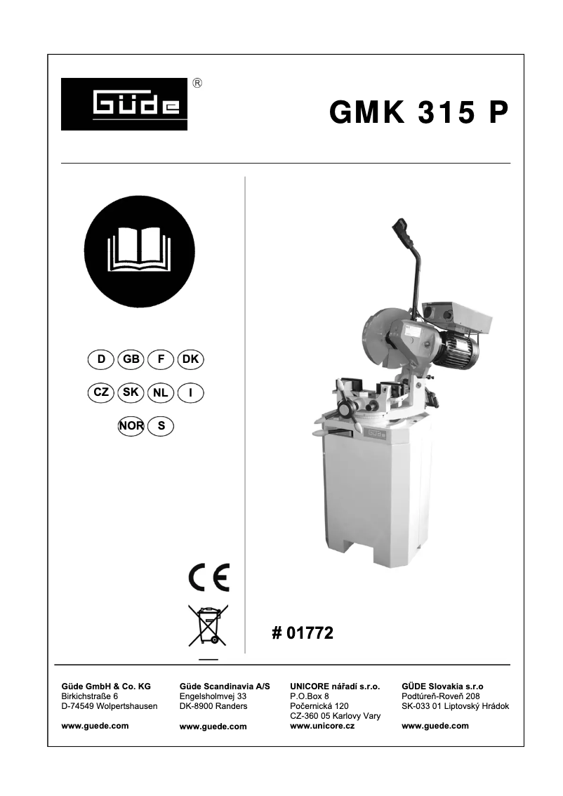Page 1 de la notice Manuel utilisateur Güde GMK 315 P