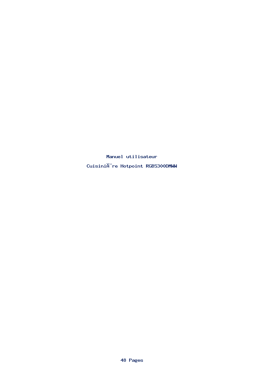 Page 1 de la notice Manuel utilisateur Hotpoint RGBS300DMWW