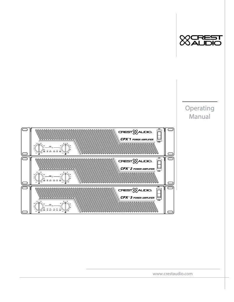Page 1 of the manual User Manual Crest Audio CPX 3