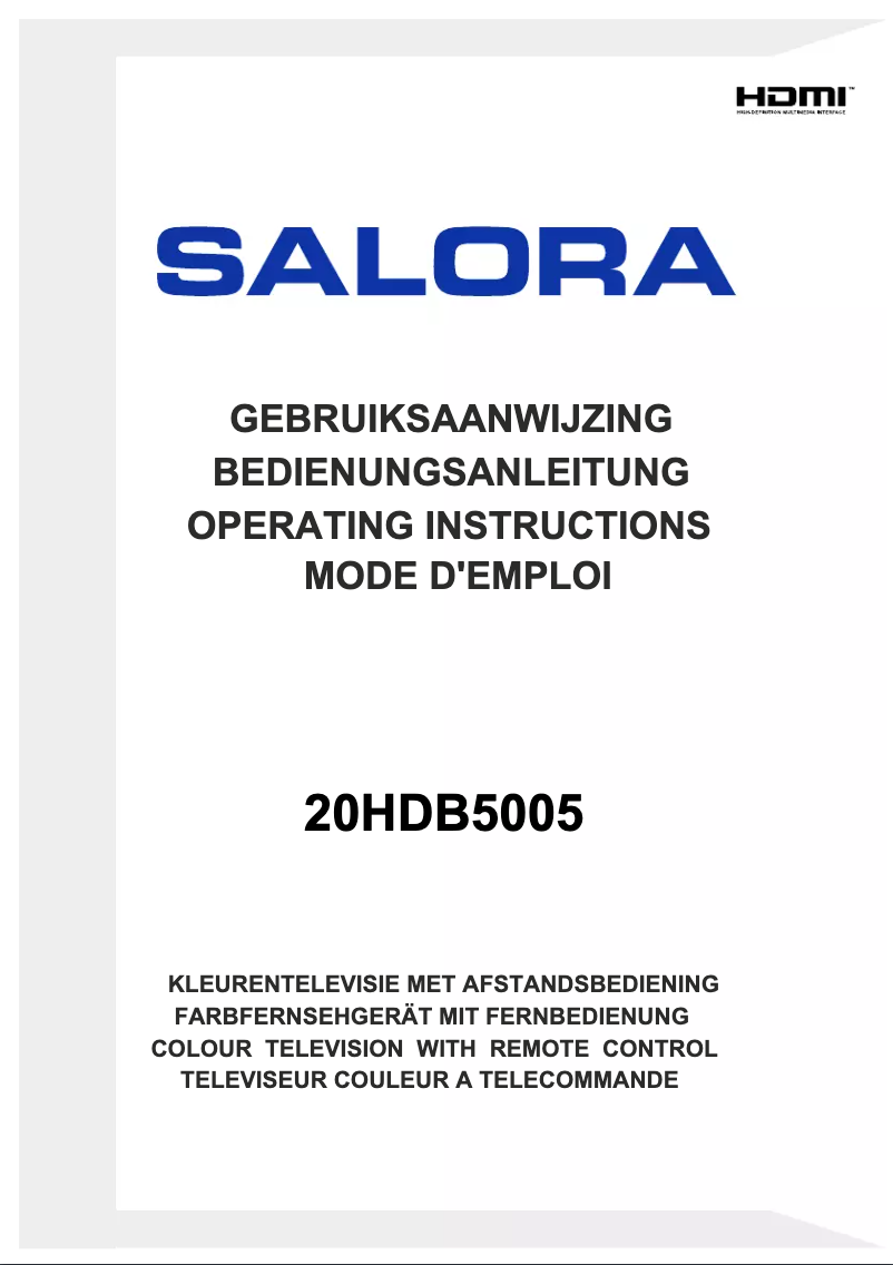 Page 1 of the manual User Manual Salora 20HDB5005