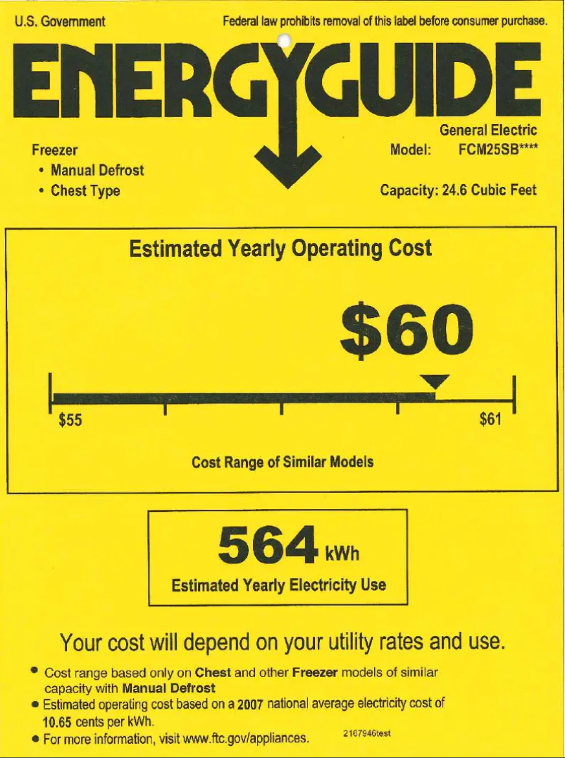 Página 1 del manual Etiqueta energética GE FCM25DSWH