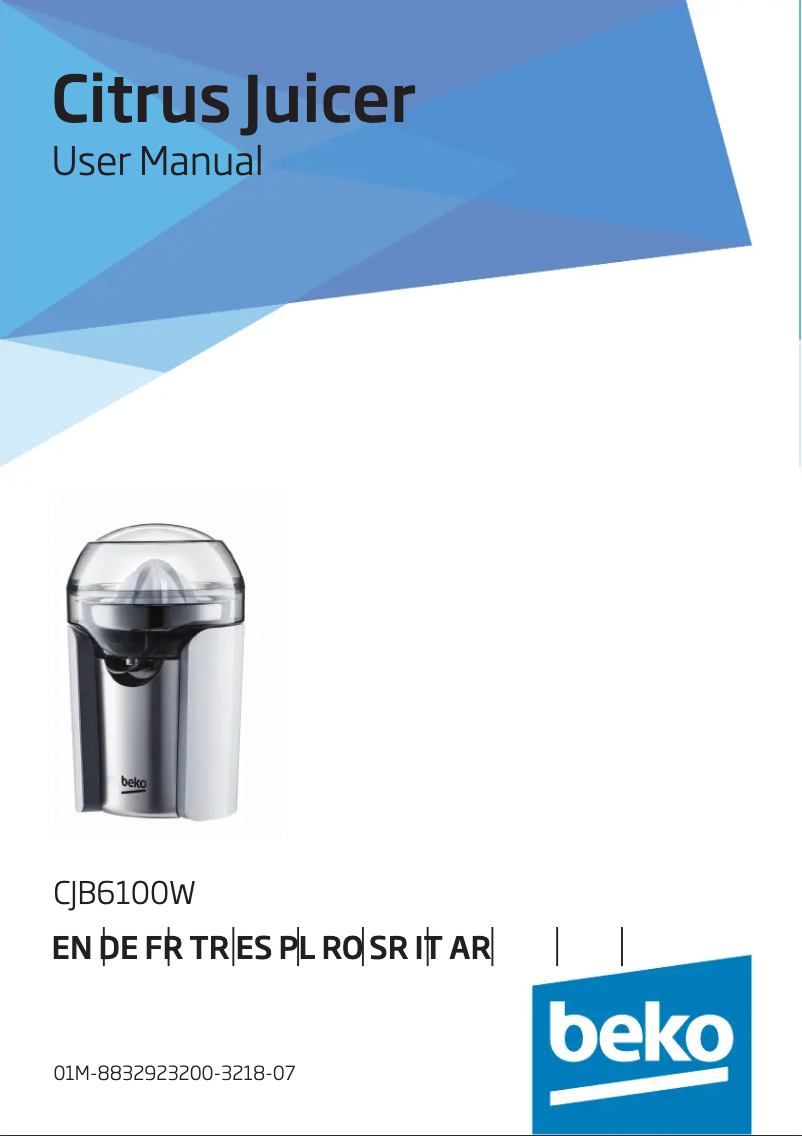 Page 1 de la notice Manuel utilisateur Beko CJB6100W